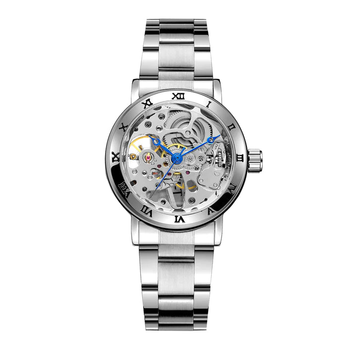 Luxe Skeleton Dames Horloge, zilver Design, Handmatig Opwindbaar, Waterbestendig - Ontdek Luxe en Stijl!