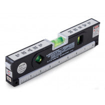Multifunctionele Waterpas met Laser, Standaard- en Rolmaat - 3 Libellen - Hoogwaardige Materialen - Nauwkeurige Metingen - CE-gecertificeerd inclusief batterijen"