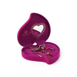 Romantische Dames Geschenkset Roze 4-Delig met Jesou Horloge Armband Halsketting Oorbellen in een Roze Hart met Spiegel