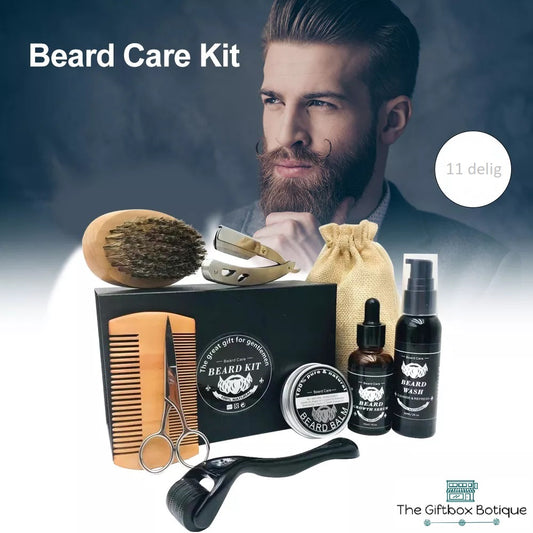 Baardverzorging Giftset - 11-delige Baardset Geschenkdoos - Perfect Cadeau voor Mannen