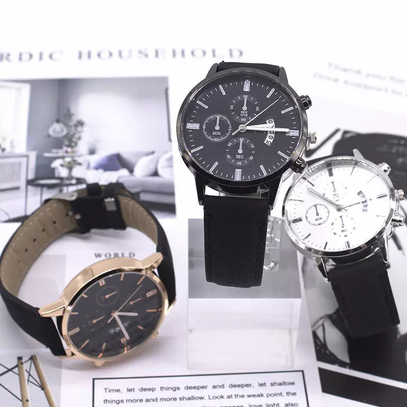 Luxe Heren Geschenkset Zwart Horloge En Armband In Juweliersbox Type Diablo